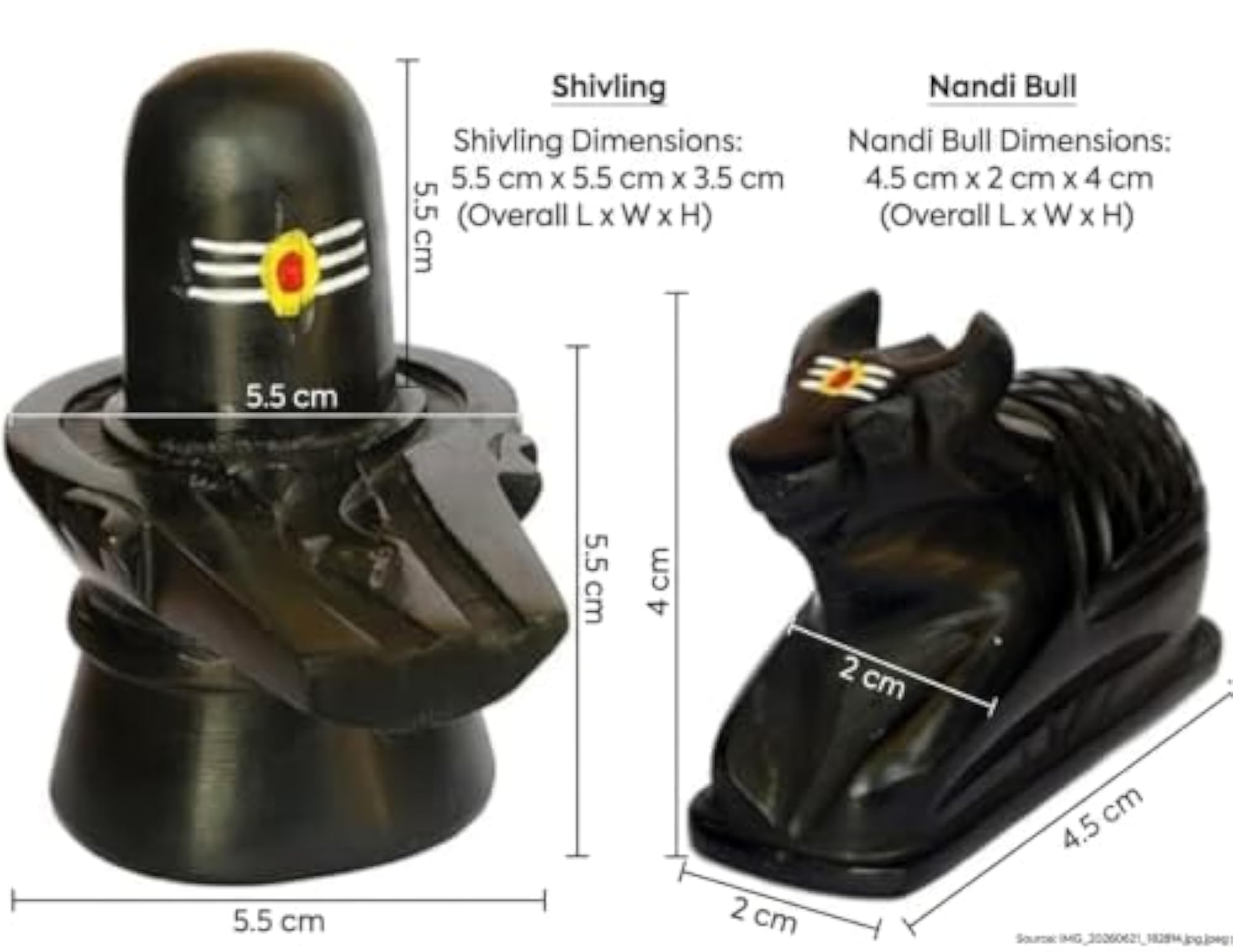 Stone Shivling with Nandi Idol, Handcrafted & Hand Painted